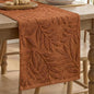 Artoid Mode Caramel Soft 3D Jacquard Leaves 100% Cotton Spring Table Runner by ArtoidMode