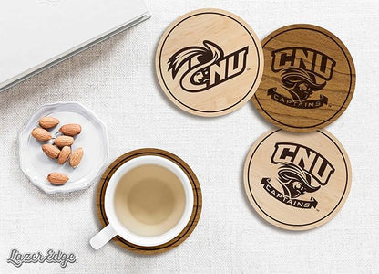 LazerEdge Christopher Newport Captains Wooden Coaster Set - Maple Wood - Officially Licensed Product - 4-Pack