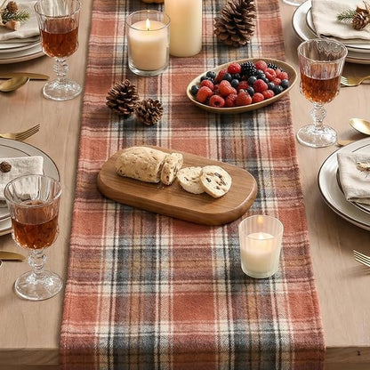 Artoid Mode Rust Farmhouse Plaid Fall Table Runner 13x36 Inch | Holiday Kitchen - Image 3