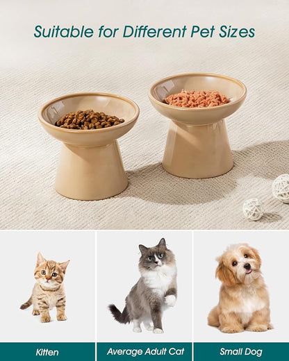 vancasso Elevated Cat Food Bowls 2-Pack, 6.2" Wide Shallow Cat Feeding Bowl - Image 6
