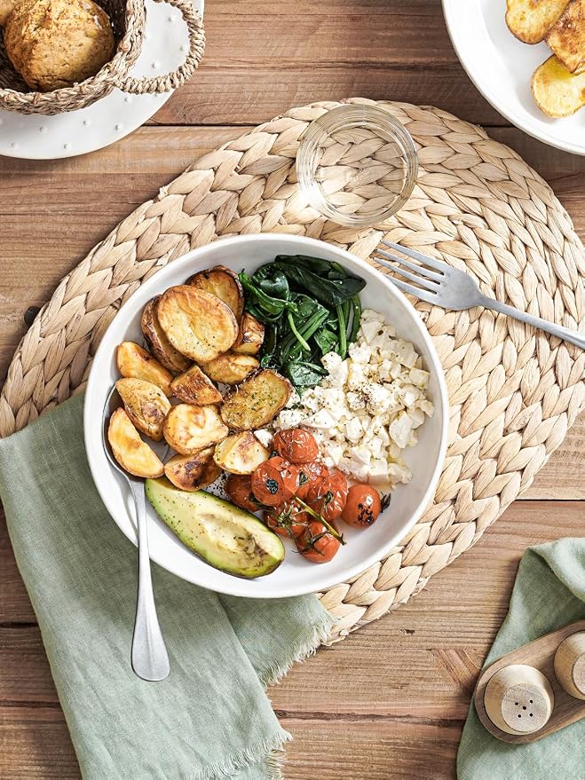 LE TAUCI Pasta Bowls 46oz, Large Salad Bowl, Ceramic Serving Plate, - Image 3