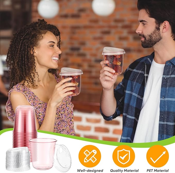 Ziliny 50 Sets Clear Plastic Coffee Cups - Image 6