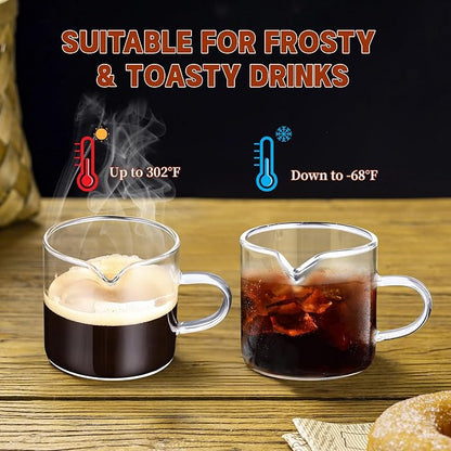 Gulex Espresso Cups Set of 4 Glass Coffee Cups - Image 5