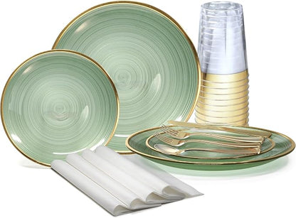 " OCCASIONS " 640pcs set-Wedding Party Disposable Plastic Plate Set -80 x 10'' by OCCASIONSFINESTPLASTICTABLEWARE