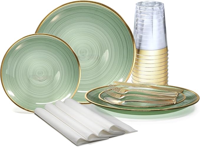 " OCCASIONS " 960pcs set-Wedding Party Disposable Plastic Plate Set -120 x 10'' by OCCASIONSFINESTPLASTICTABLEWARE