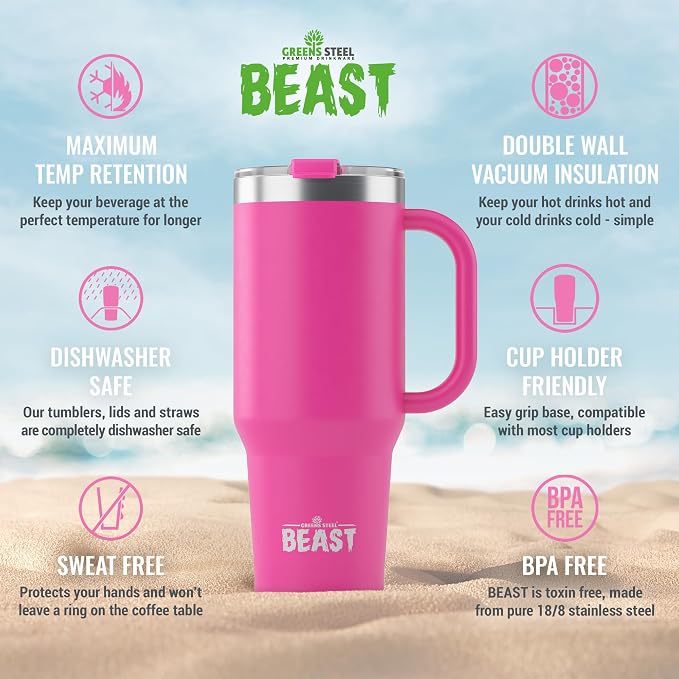 Beast 50 oz Tumbler with Handle Stainless Steel Vacuum Insulated Coffee Ice Cup - Image 6