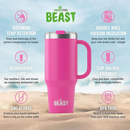 Beast 50 oz Tumbler with Handle Stainless Steel Vacuum Insulated Coffee Ice Cup - Image 6