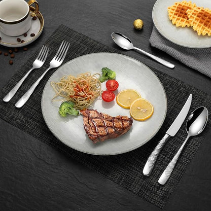 Hammered 30 Pieces Set Silverware Set - Image 6