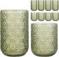 Set of 8 Vintage Embossed Glassware, 4 Highball Glasses 14oz & 4 Rocks Drinking by WeirdUncle