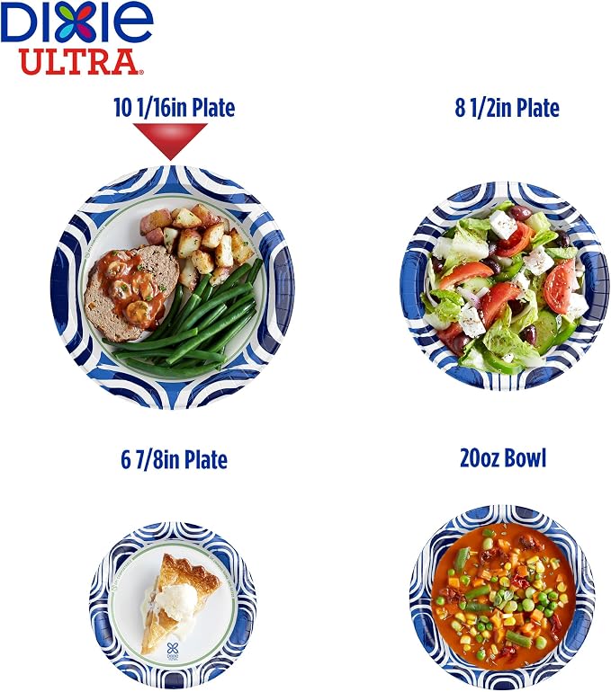 Dixie Ultra, Large Paper Plates, 10 Inch, 3X Stronger*, Heavy Duty, - Image 2