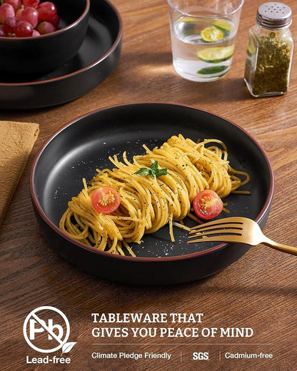 famiware Mercury Pasta Bowls Set of 8, 33 oz Large Salad Bowls, Lead-free and - Image 3