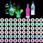 LED Drink Coasters, 60 Pack Multicolor, Round, EVA Material, 3 Lighting Modes, 24+ Hour Battery Life