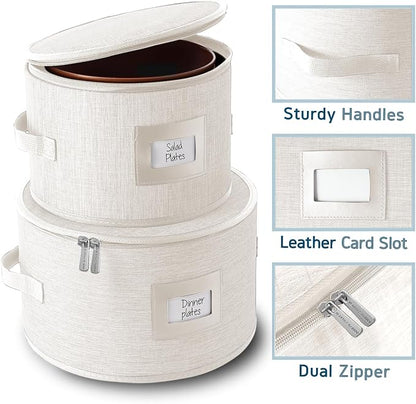 Fine China Storage Containers, 5 Piece Quilted Dish Storage Containers - Image 4