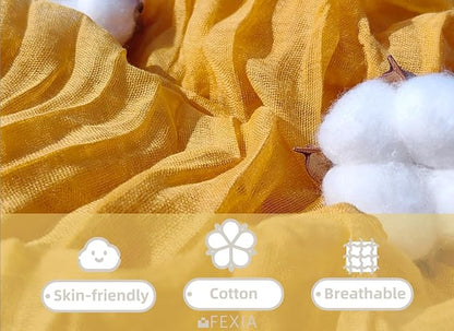 3Pcs Yellow Cheesecloth Table Runner Wedding Baby Shower Home Decor | 35x120 - Image 4