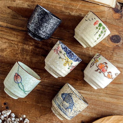 6 Pieces Japanese Tea Cups, 6 Oz Ceramic Coffee Cup | No Handle Teacup Matcha - Image 8