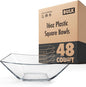 Stock Your Home 16oz Clear Plastic Serving Bowls – Small Disposable Square by StockYourHome