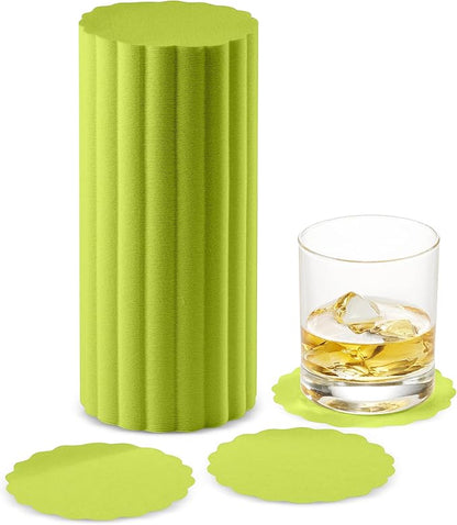 Disposable Kiwi Paper Coasters for Drinks, 3.5 Inch Round Coasters for Bar, Cocktail, Beverage, Wine Or Event, 500 Pack Bulk