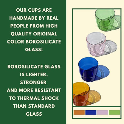 Set of 4 Colored Glass Cups - Image 8