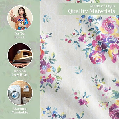 Maison d' Hermine Cloth Napkins Set of 4 100% Cotton Everyday Reusable Square Napkins Cloth Washable Dinner Party Wedding Restaurant Valentines Day Decorations Spring/Summer (Rose Garden, 20" x 20")