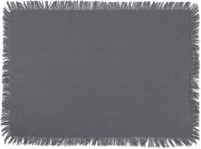 DII Everyday Collection, Fringed Solid Tabletop, Placemat Set, 6 Piece - Image 4