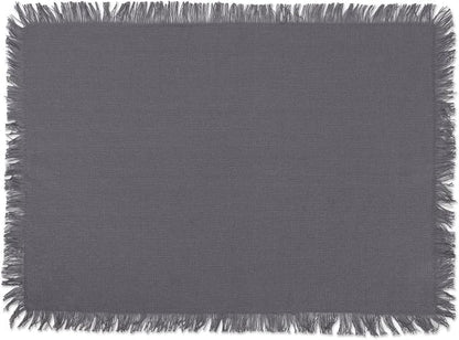 DII Everyday Collection, Fringed Solid Tabletop, Placemat Set, 6 Piece - Image 4