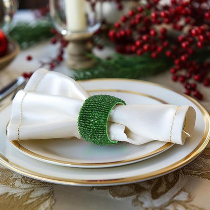 COTTON CRAFT Glitz Handmade Beaded Napkin Rings - Image 4
