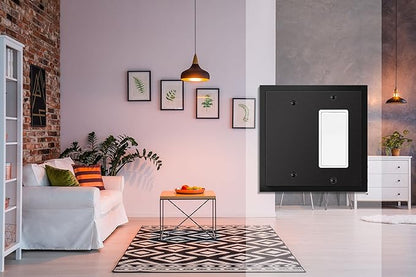 Henne Bery Modern Edge Decorative Wall Plate Switch Plate Outlet Cover, Durable Solid Zinc Alloy (Blank/Decorator, Matte Black)