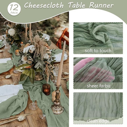 12 Pack Boho Gauze Table Runner - Image 4