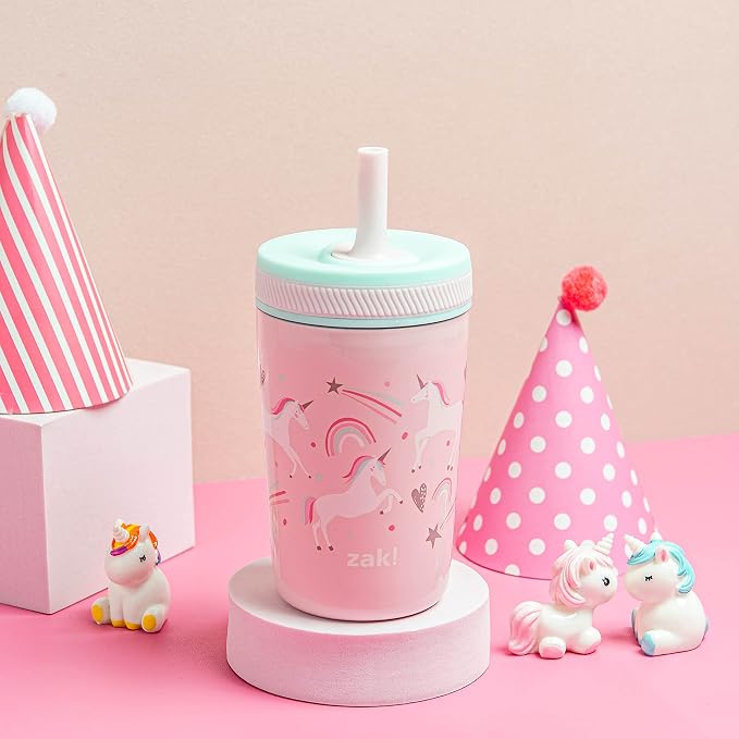 Zak Designs Fanciful Unicorn Kelso 12oz Leak-Proof Toddler Straw Cup - Image 2