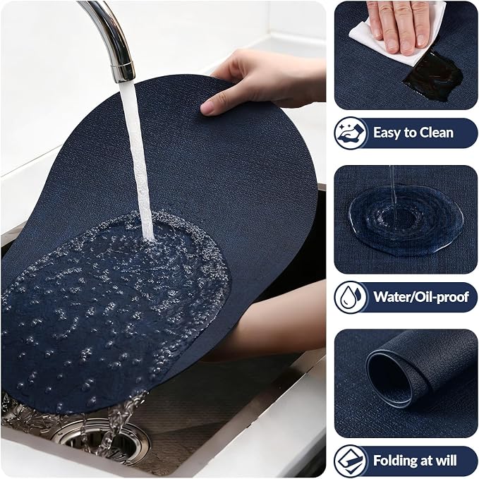 Placemats Set of 6, 11.8 x 17 Inch, Waterproof Wipeable Reversible PU Placemat - Image 5