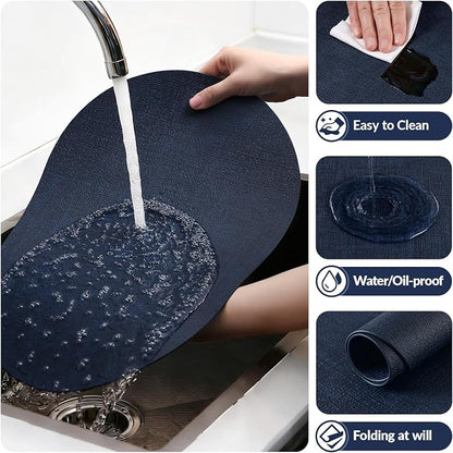 Placemats Set of 4, 11.8 x 17 Inch, Waterproof Wipeable Reversible PU Placemat - Image 5