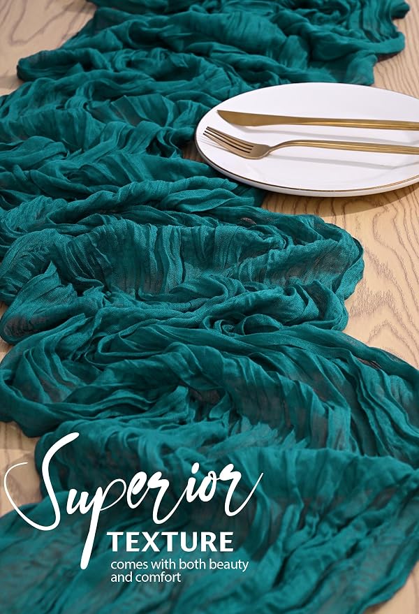 30 Pack Cheesecloth Table Runner 10FT Teal Table Runner Boho Gauze Cheese Cloth - Image 4