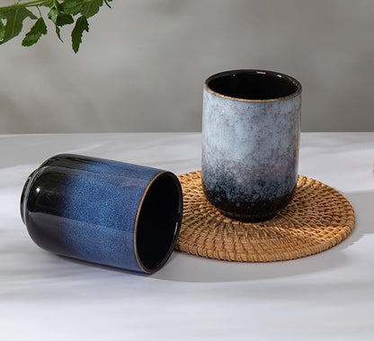 Japanese Sushi Yunomi Tea Cups Set of 2, Handle-less Ceramic Tea cups, - Image 5