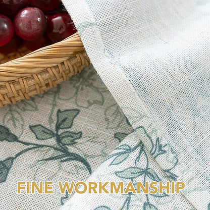 H.VERSAILTEX Linen Table Cloths Floral Printed Tablecloth Spill-Proof Waterproof Table Cover for Dining Buffet Feature Soft and Thick Fabric Wrinkle Free, 60 x 60 Inch, Retro Floral - Sage