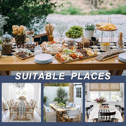 Buffalo Plaid Table Runner Black and White 14W x 72L, 1 Piece | Waterproof - Image 6