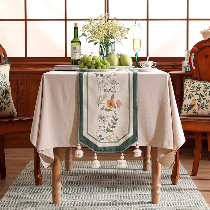 bilin gaier Designer Linen Small Table Runner, French Farmhouse Shabby Chic - Image 2