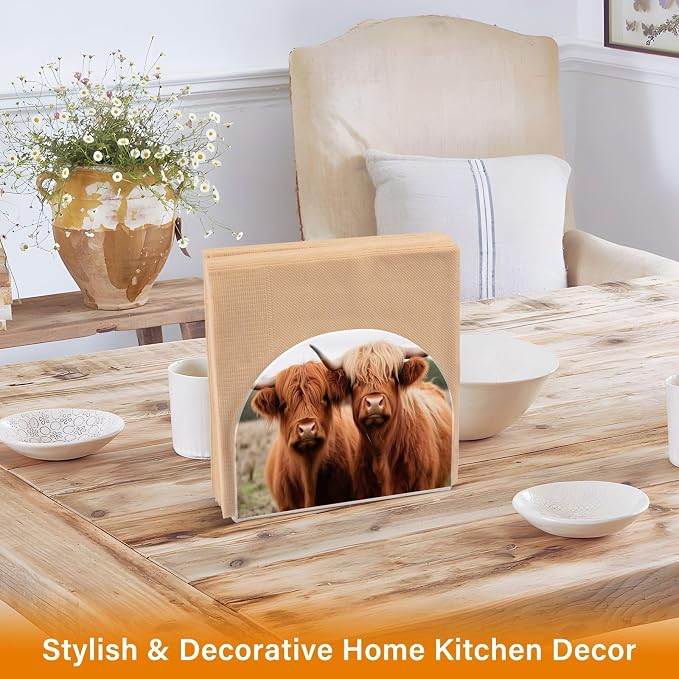 Napkin Holder, Highland Cows Napkin Holder - Image 4