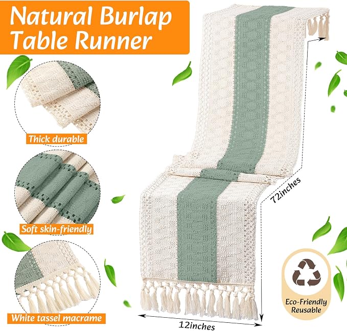 4 Sets Boho Decoration Placemats Round Woven Placemats, Cloth Napkins, Wood - Image 4