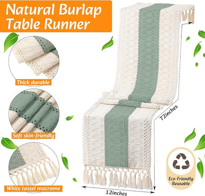 4 Sets Boho Decoration Placemats Round Woven Placemats, Cloth Napkins, Wood - Image 4