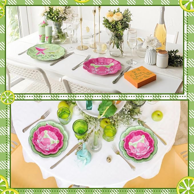 250 Pcs Margs and Matrimony Disposable Paper Plates and Napkins | Margarita - Image 5