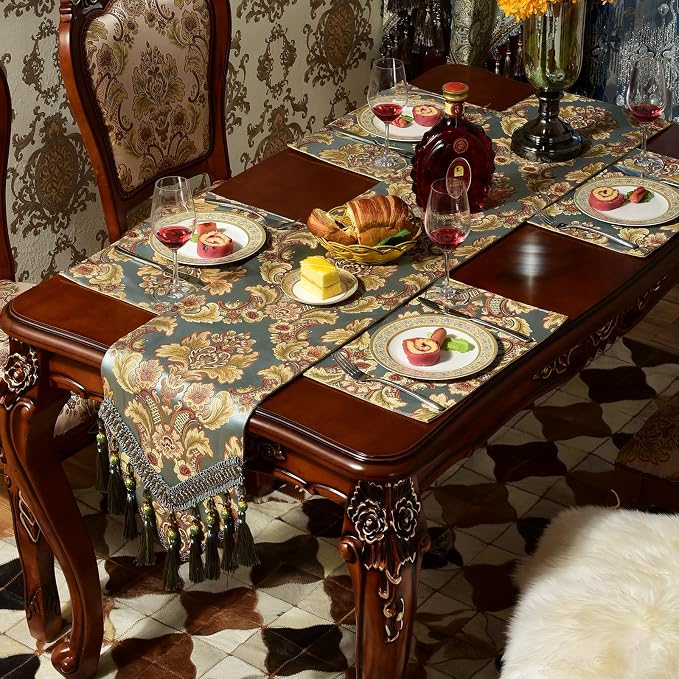 Extra Luxury Velvet Blue Table Runner 120 Inches Long - Image 3