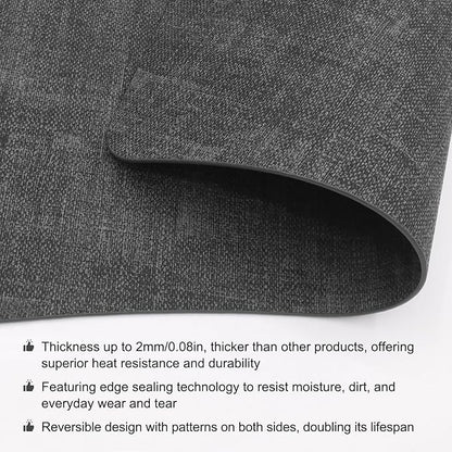 Round Table Placemats Set of 4, Wedge Shaped Faux Leather Table Mats, Heat Resistant Wipeable Washable Place Mats for Dining Table Dinner Kitchen Indoor Outdoor
