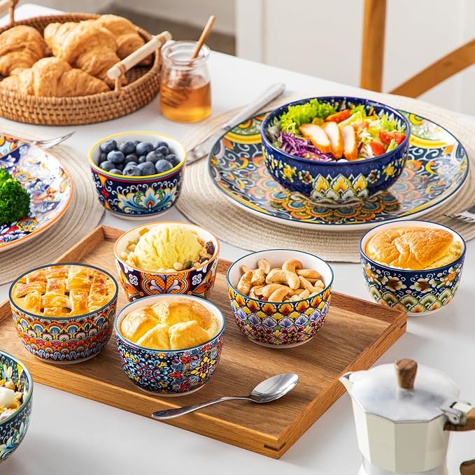 vancasso 8 Oz Ramekins Oven Safe Set of 6, Ceramic Baking Souffle Dishes | - Image 5