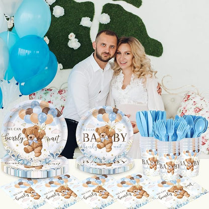 168pcs We Can Bearly Wait Bear Plates Napkins - Image 6