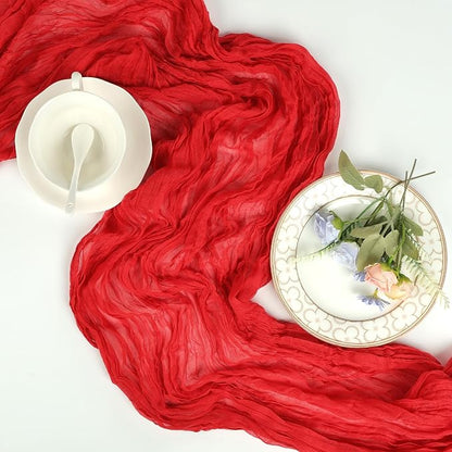 12 Pack Red Cheesecloth Table Runner 17 x 108 Inch | Boho Gauze Cheese Cloth - Image 6