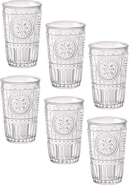 Bormioli Rocco Romantic Set Of 6 Tumbler Glasses, 11.5 Oz. Clear Crystal Glass by Bormioli+Rocco