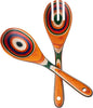 Pakkawood Salad Tongs, 10.5 inch wooden Spoons, Serving utenstil colorful wood by ZAROCRUS