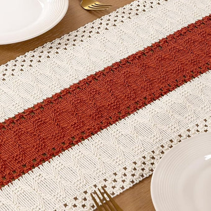 Boho Table Runner Summer Farmhouse Rustic Dining Dresser Scarf Home Decor | - Image 6