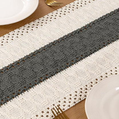 Boho Table Runner Summer Farmhouse Rustic Dining Dresser Scarf Home Decor | - Image 6