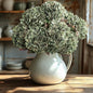 Hydrangea Artificial Flowers,Green Artificial Flower Fake Silk Hydrangea, Heads Bouquet with Stems Bulk for Fall Decoration Table Center Indoor Outdoor Faux Floral Plants 8pcs (Green)